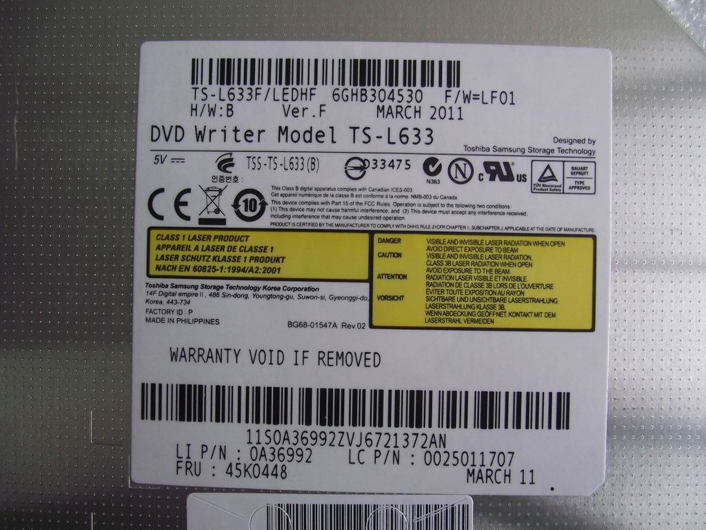 Lenovo 25011707 Dvd-Rw Ts-L633F Slim Rambo W/O