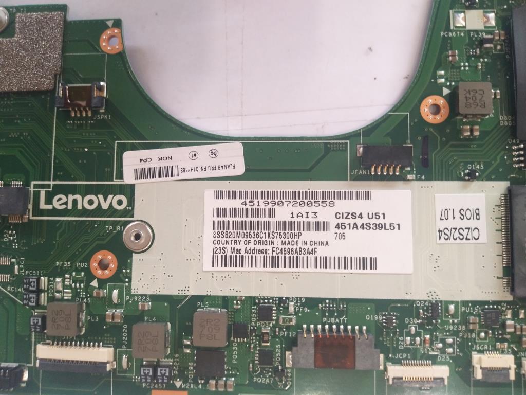 Lenovo Mb I5-7300U 8G Vpro Nok Ytpm Y - 01HY163