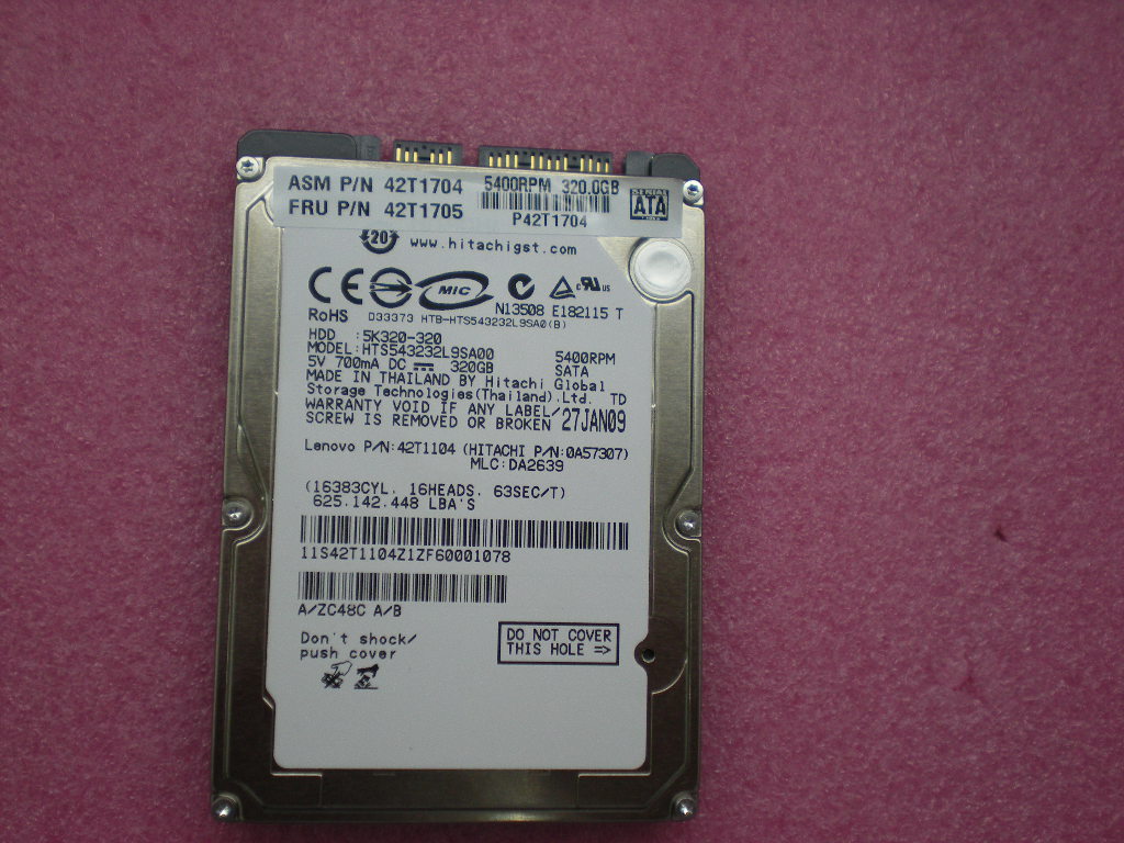 Lenovo Hdd 320Gb - 42T1705