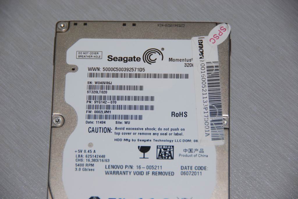 Lenovo 16005211 Hdd 320G 5400Rpm Seagate St320