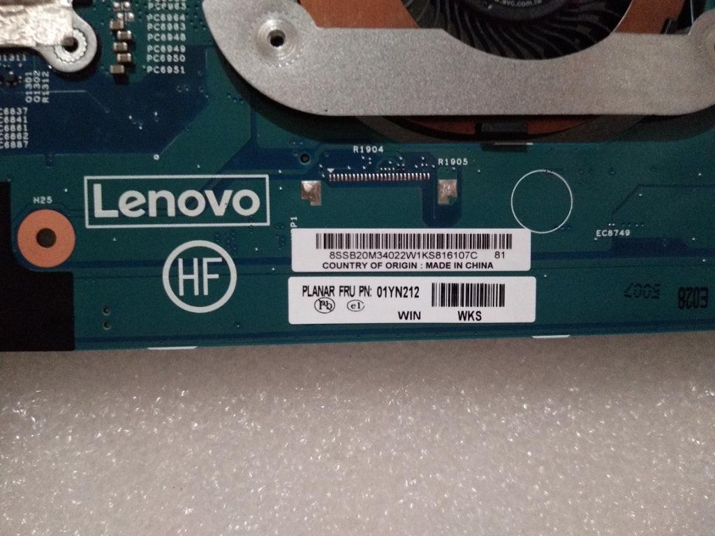 Lenovo 01YN212 Mb Win I78650U Uhd 8G Tpm2 Vpr