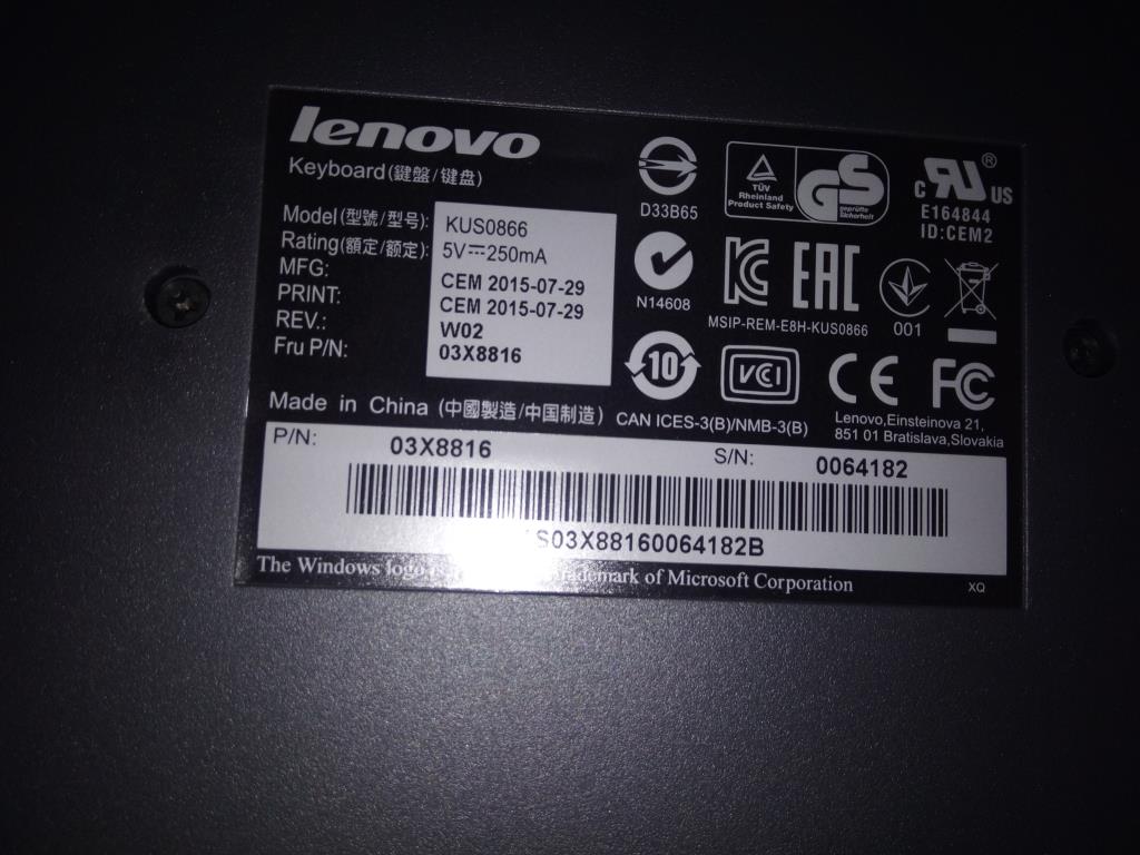 Lenovo Kb Keyboards External - 03X8816