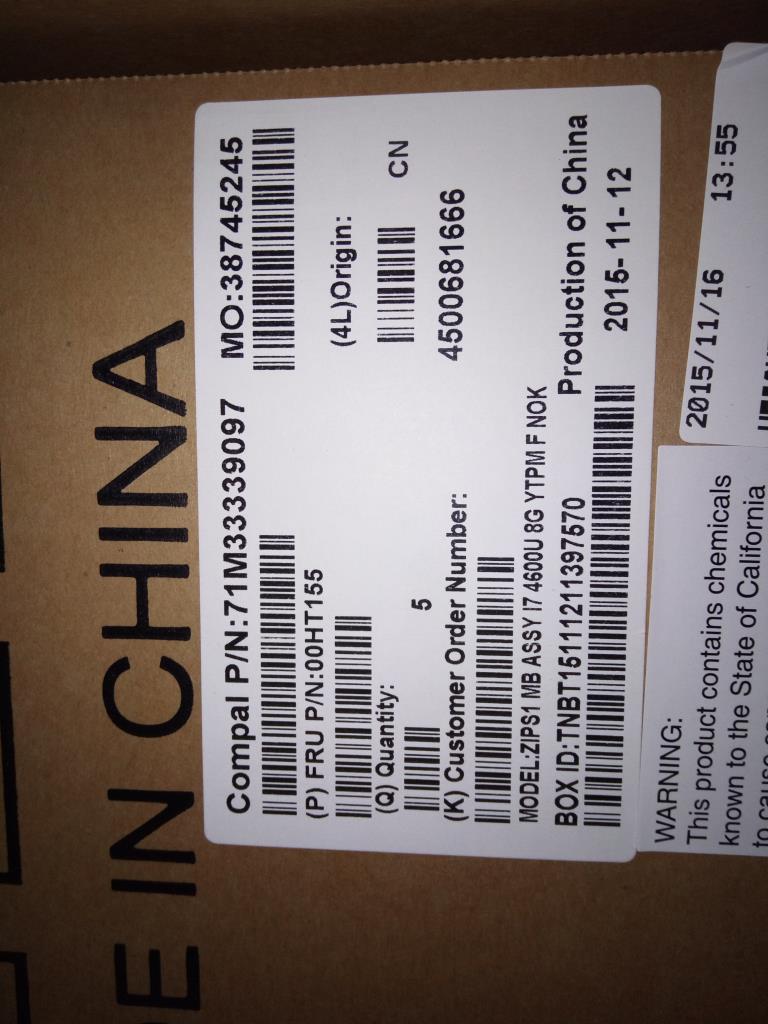 Lenovo Pl System Boards - 00HT155