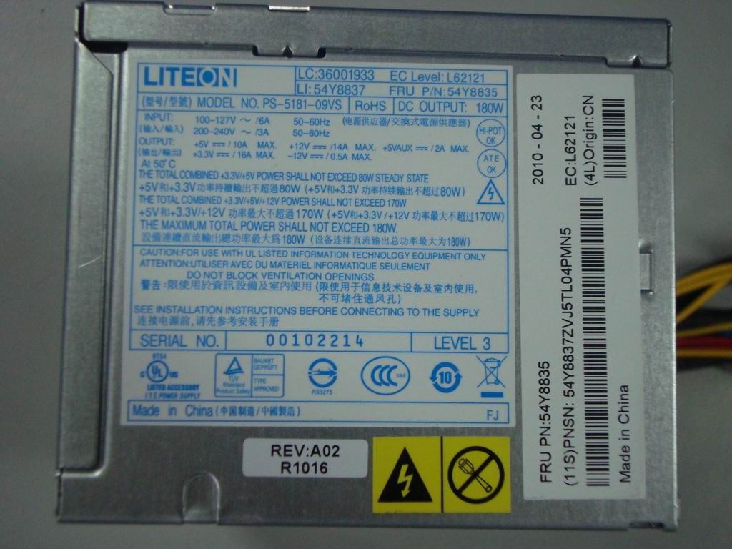 Lenovo Ps Liteon Ps-5181-09Vs New Fan - 36001933