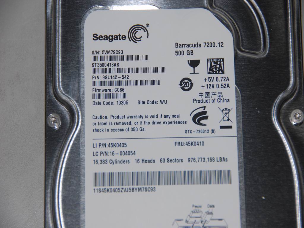 Lenovo 16004054 Hdd Sata2 500G St3500418As 16M