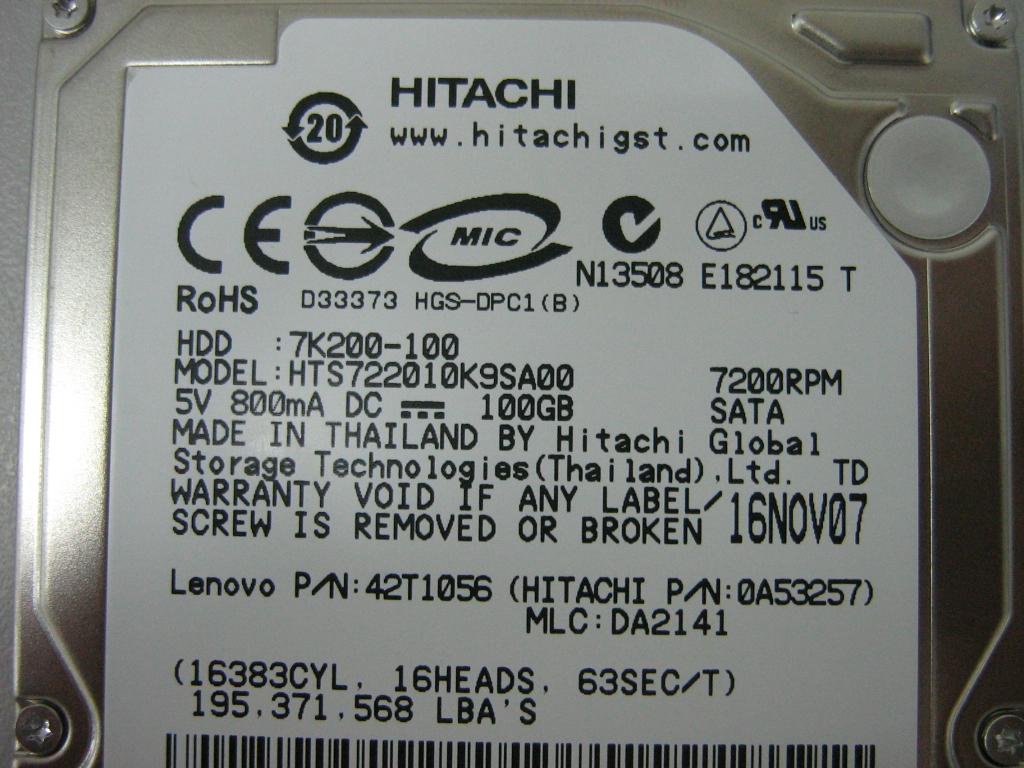 Lenovo 100Gb Hdd - 42T1485