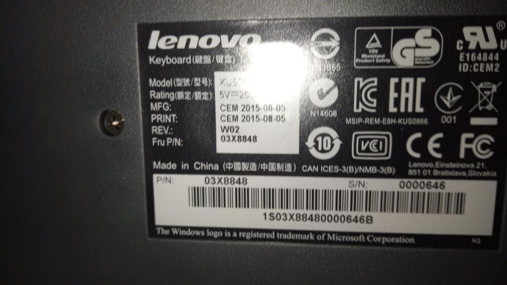 Lenovo Kb Keyboards External - 03X8848