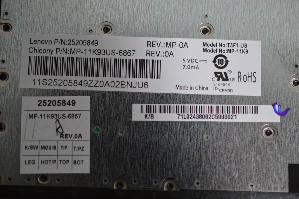 Lenovo Keyboard Non-Bl Gray Us Chicon - 25205849