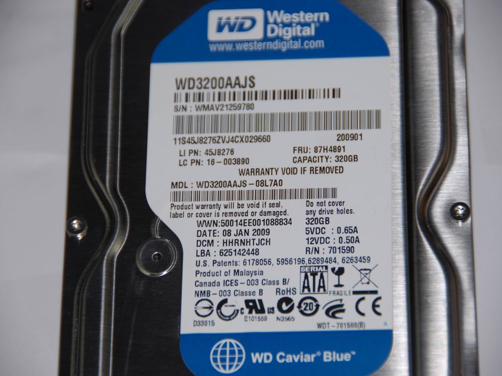 Lenovo 16003890 Hdd Sata2 320G Wd3200Aajs-08L7