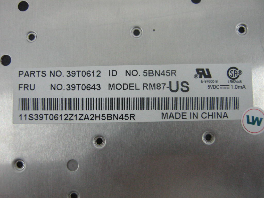 Lenovo Keyboard Nmb 15 Use - 39T0643