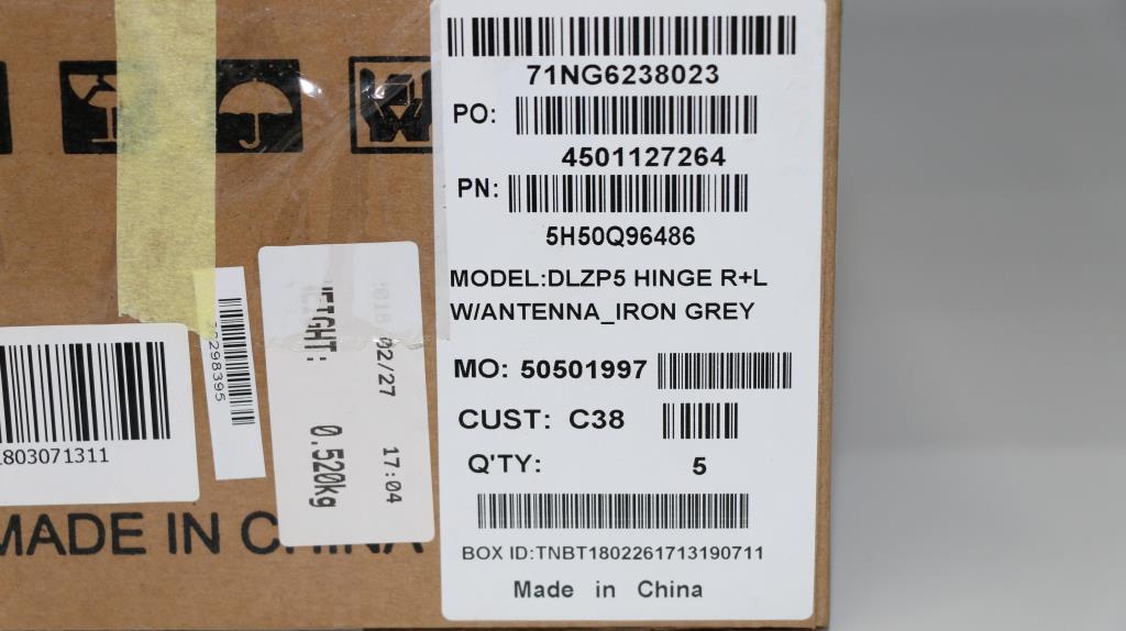 Lenovo Hinge Kit, Right and Left, with Antenna, Iron Gray - 5H50Q96486