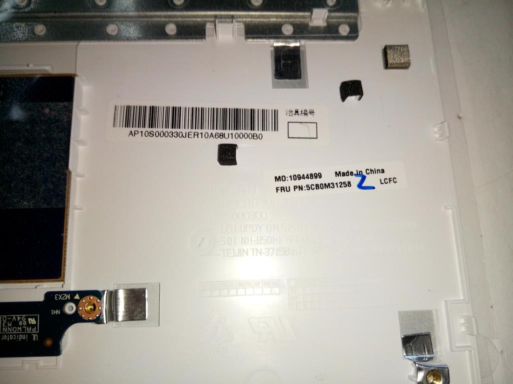 Lenovo Logic Upper Assembly Bl Wht Uk - 5CB0M31258