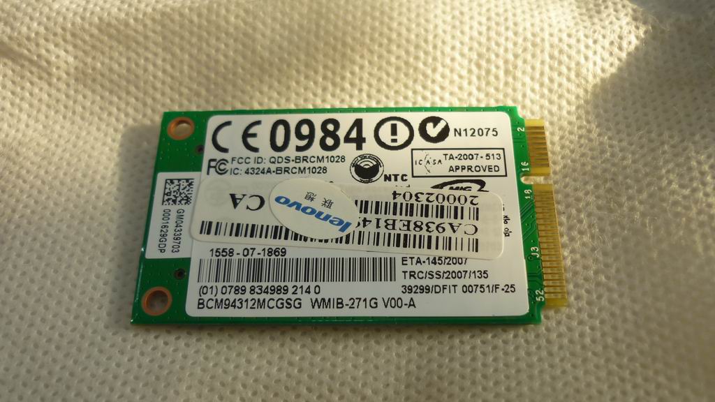 Lenovo 20002304 Gtc Bcm4312 M 802.11G Mow Jap