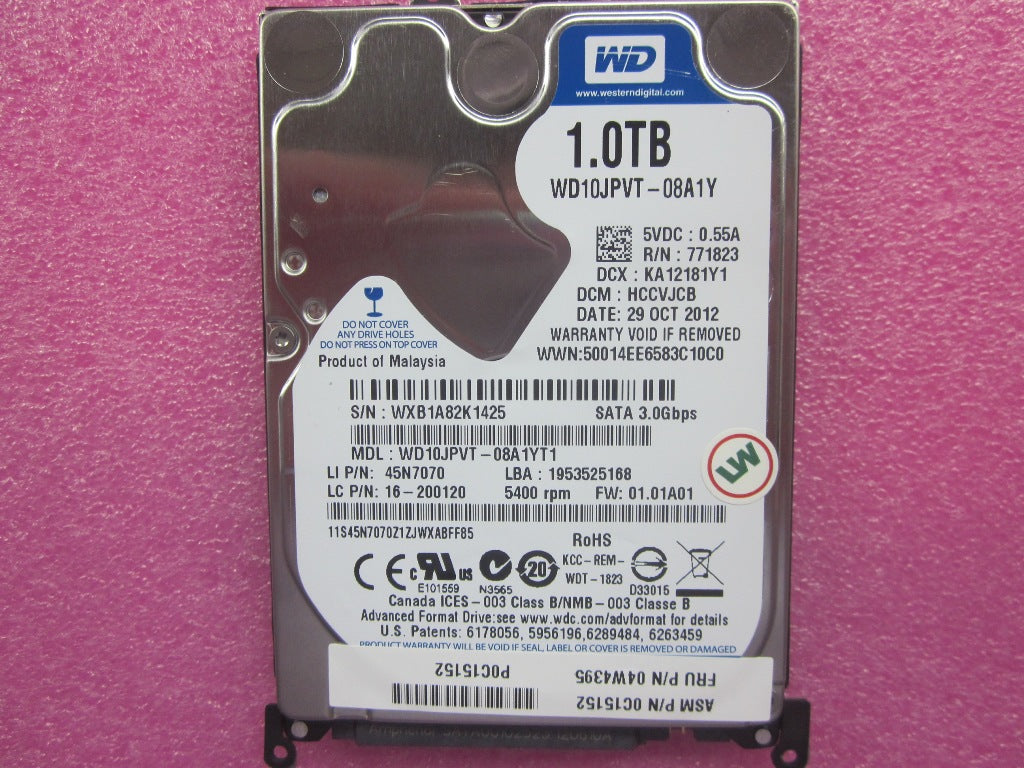 Lenovo Hdd 1Tb 5400Rpm Wd - 04W4395