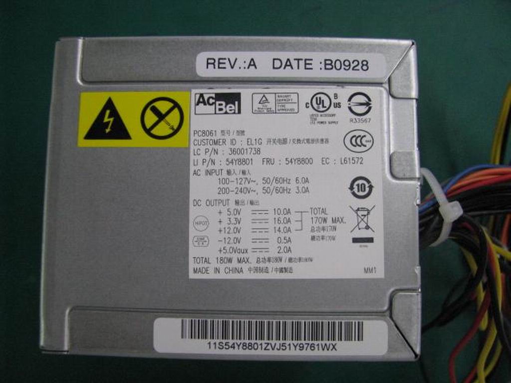 Lenovo Power Acbel Pc8061-El1G 180W - 36001738