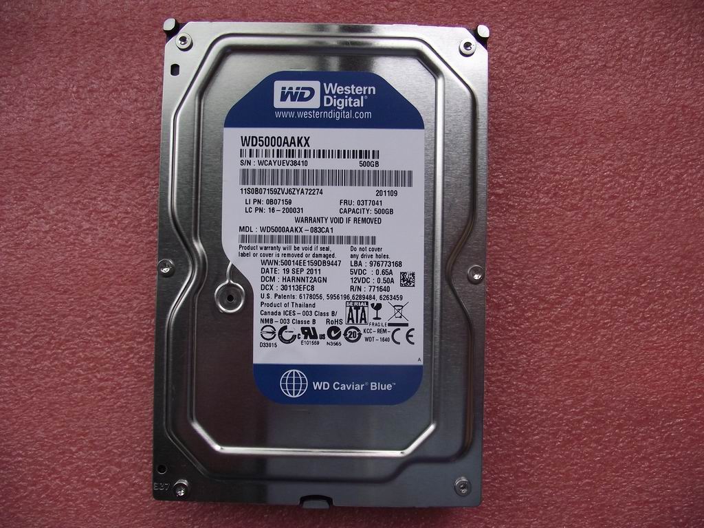 Lenovo 16200031 Hdd 500G Wdxl500Sm6G Wd5000Aak