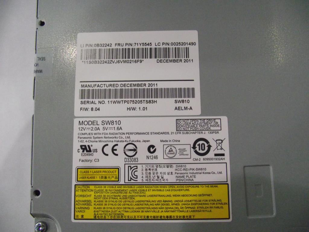 Lenovo 25201490 Rambo Panasonic 16Xsw810 Sata