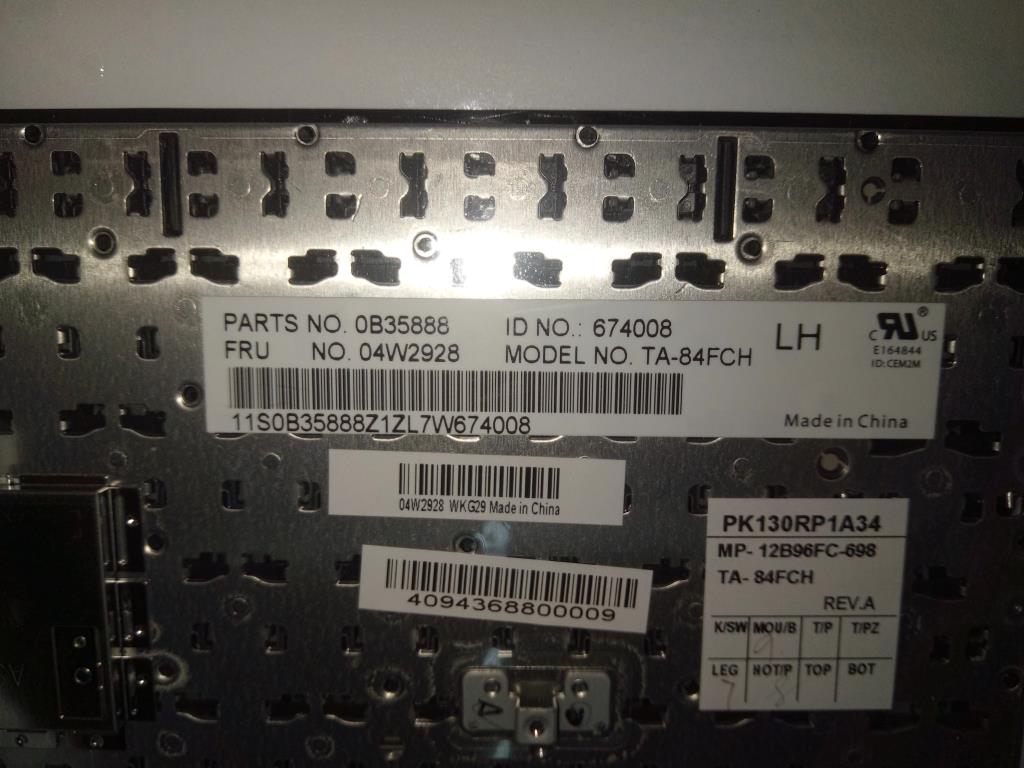 Lenovo Ki Keyboards Internal - 04W2928