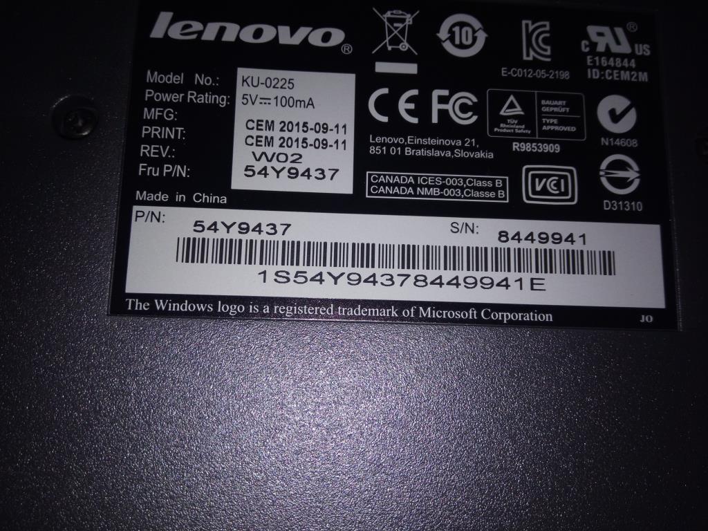 Lenovo Keyboards External - 54Y9437