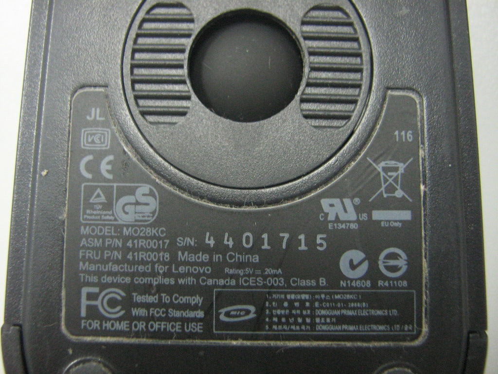 Lenovo 41R0018 Mouse Ps2 Wh.3B.Sb R