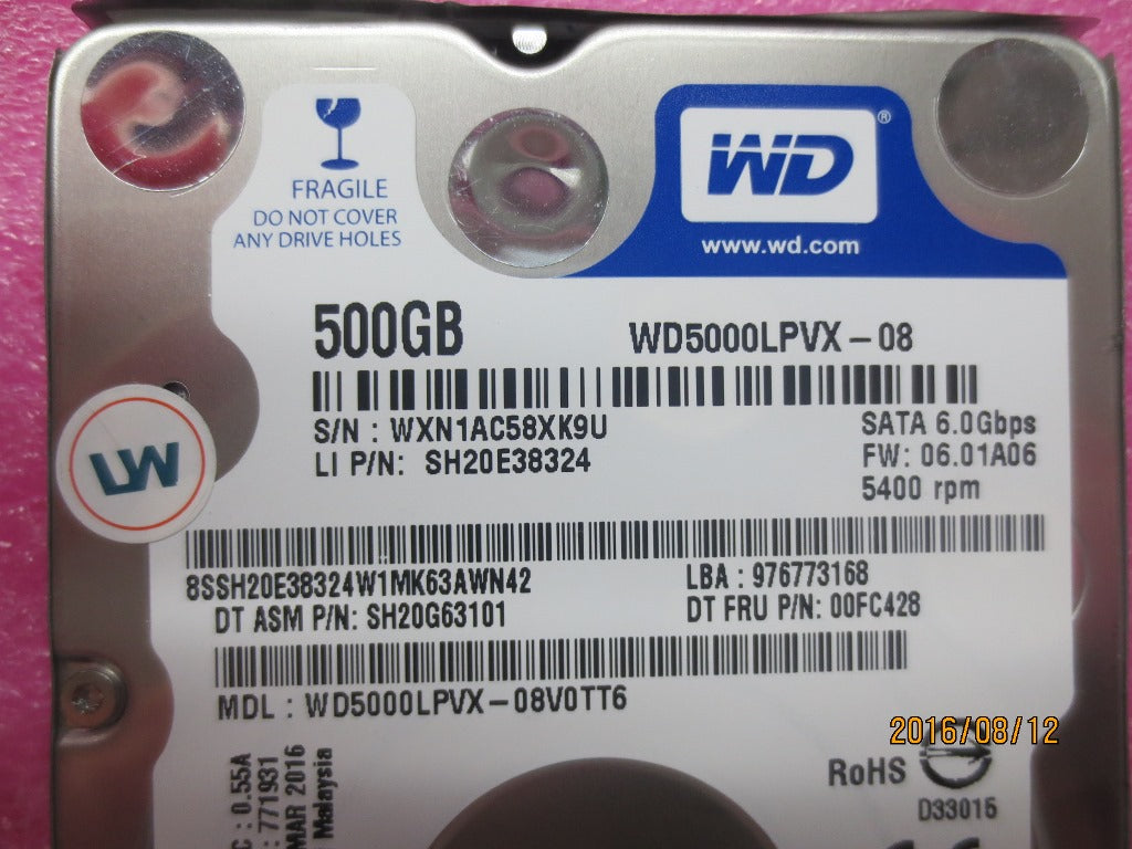 Lenovo 01EN130 Hdd,500G,5400,7Mm,Wd,Sata3