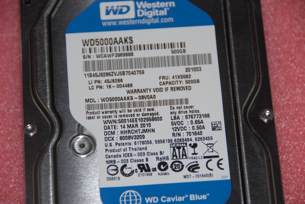 Lenovo 16004466 Hdd 500G Wd Xl500S Wd5000Aaks-