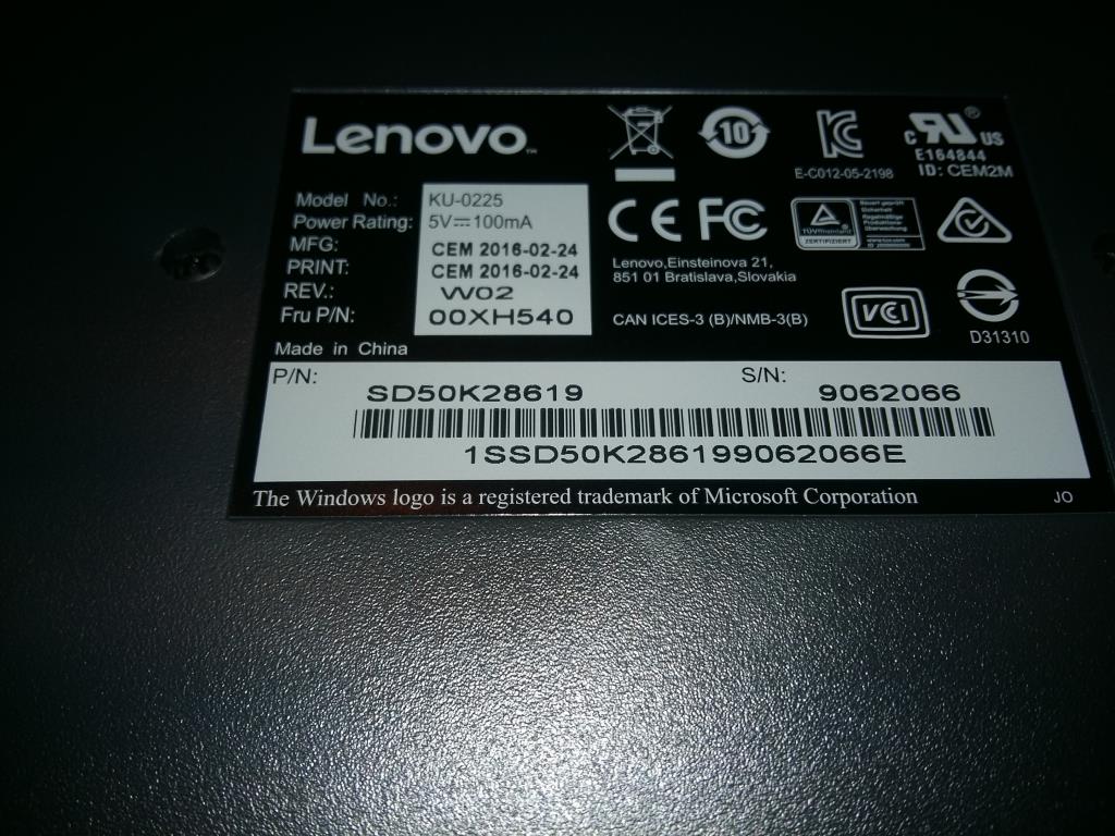 Lenovo Kb Keyboards External - 00XH540
