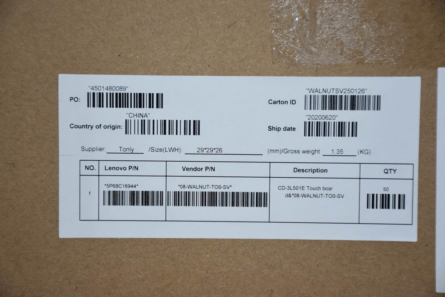 Lenovo Cd-3L501E Touch Board And*08-W - 5P68C16944