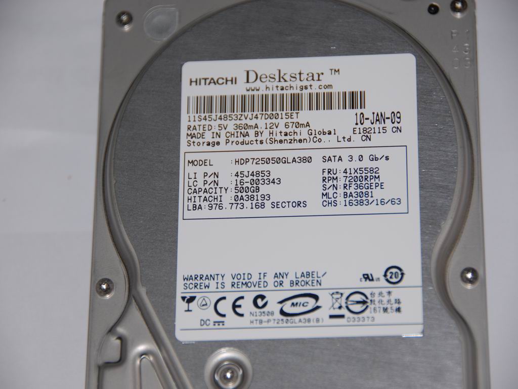 Lenovo 16003343 Hdd 500G Sata2 Hdp725050Gla380