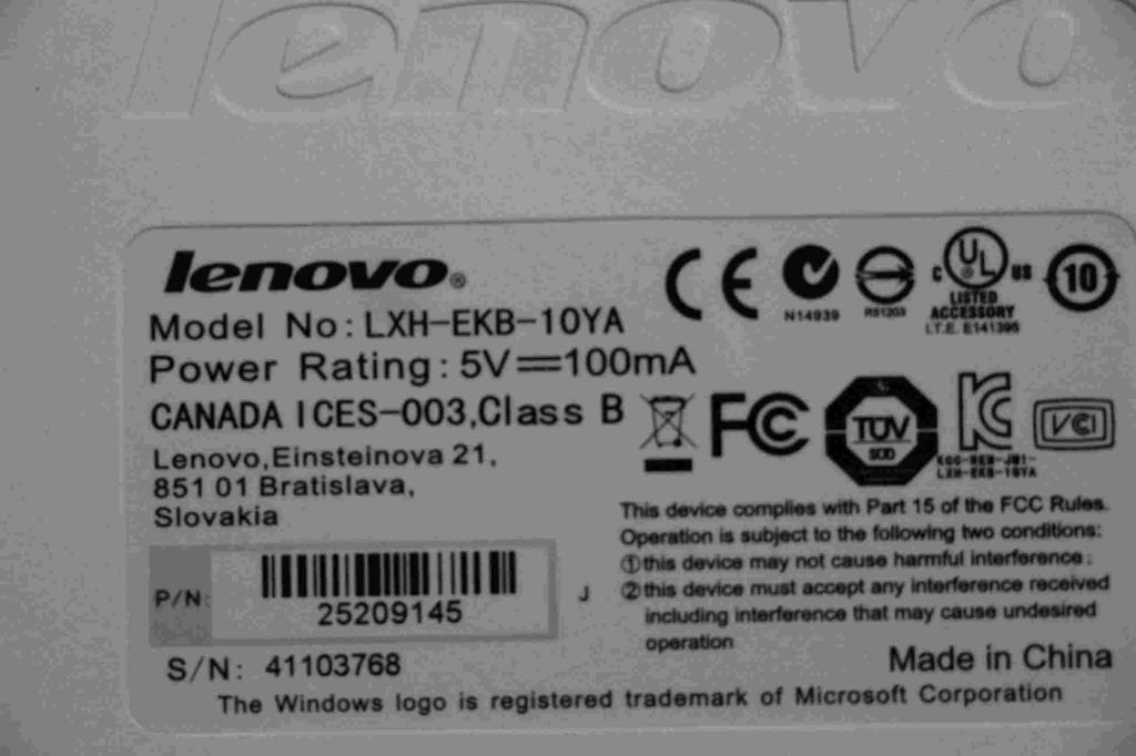 Lenovo 25209145 Kb Keyboards External