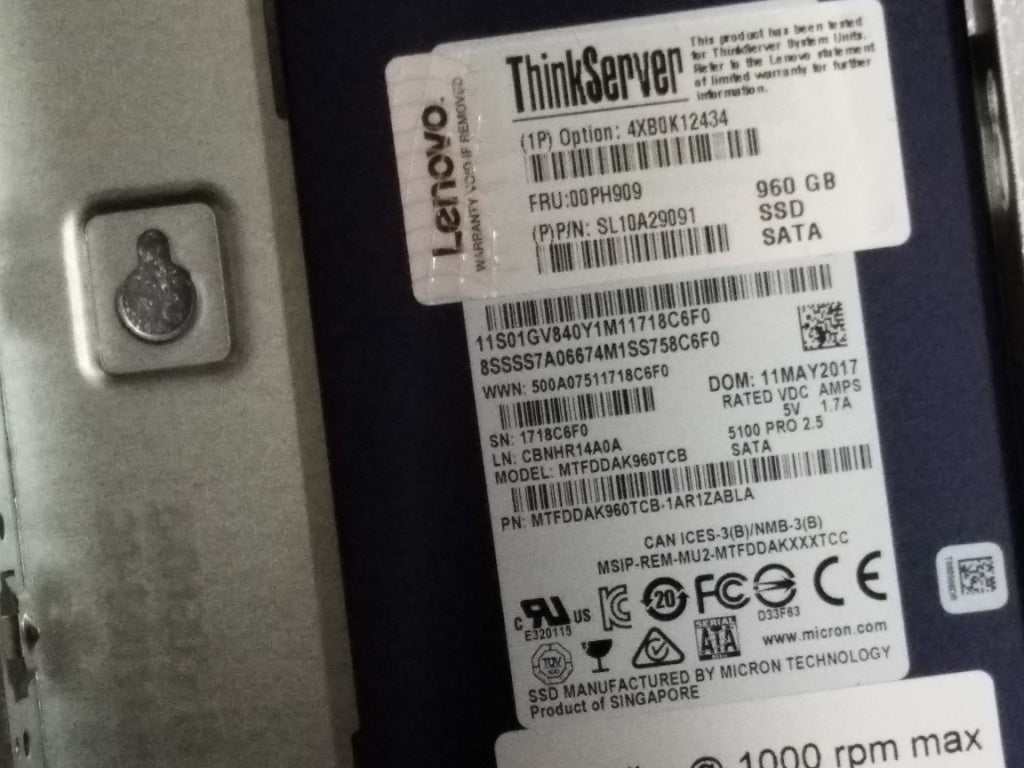 Lenovo Nhs 960Gb 6Gb Sata 2.5-Inch As - 00PH909
