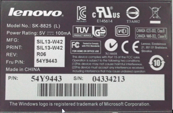 Lenovo Keyboards External - 54Y9443