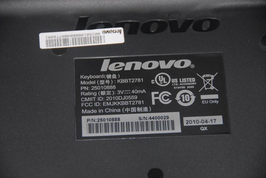 Lenovo Keyboard Primax Lxh Kbbt2781 B - 25010888