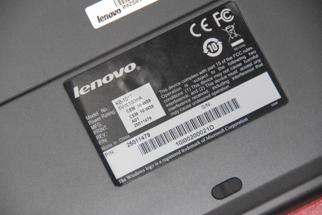 Lenovo 25011479 Kb Chicony Lxh Kb-1017(B)(En)