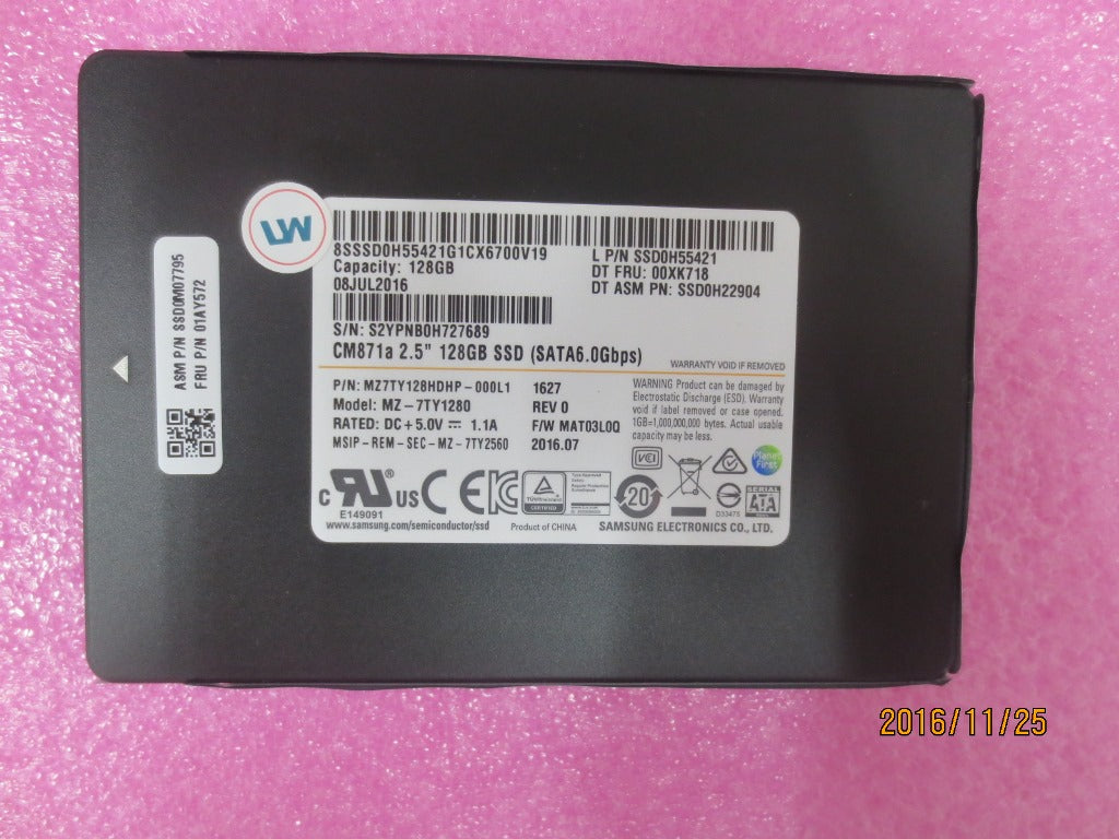 Lenovo Ssd Asm Ssd,128G,2.5-Inch ,7Mm - 01AY572