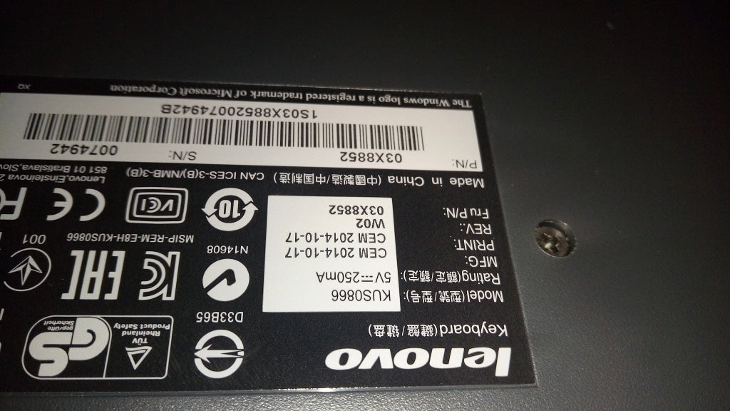 Lenovo Kb Keyboards External - 03X8852