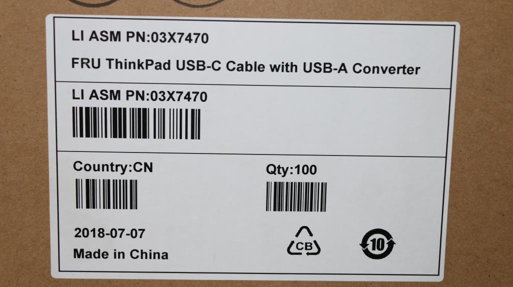 Lenovo (03X7470) USB-C Cable with Dongle