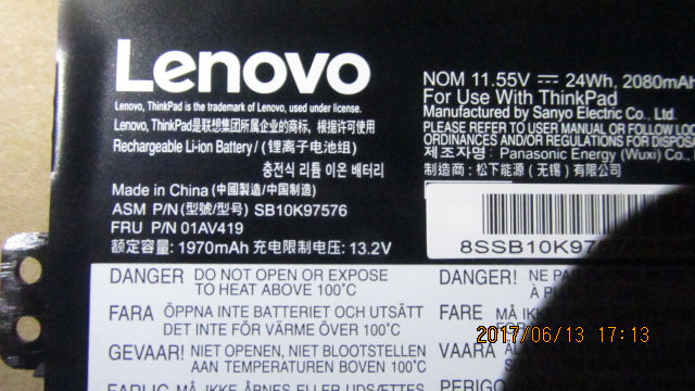 Lenovo Ct470 Batt Internal 3C 24Wh Li - 01AV419