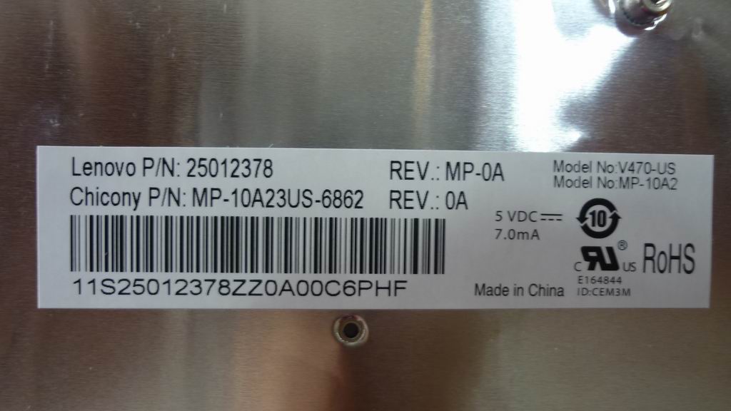 Lenovo Keyboard 84Key Ccy T2T7 Us Org - 25012378