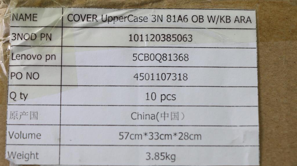 Lenovo 5CB0Q81368 Uppercase 3N 81A6 Ob Wkb Ara