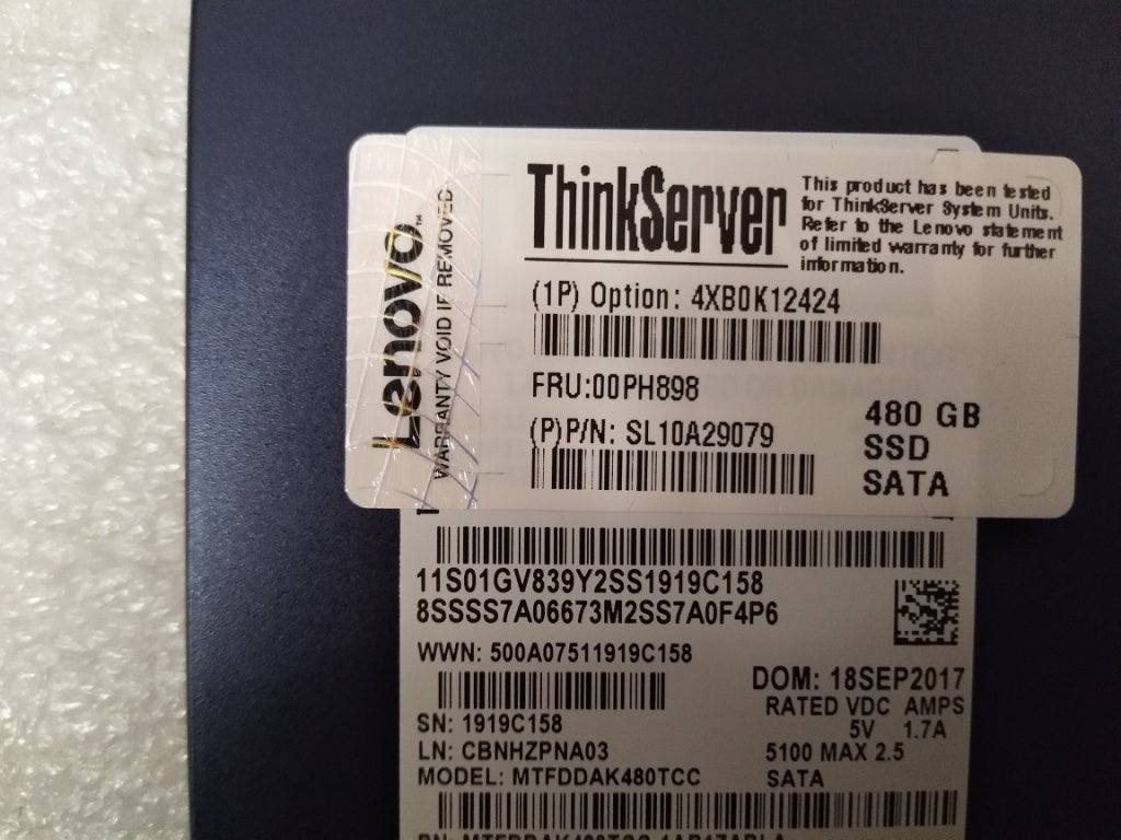 Lenovo Nhs 480Gb 6Gbps Sata 2.5-Inch - 00PH898