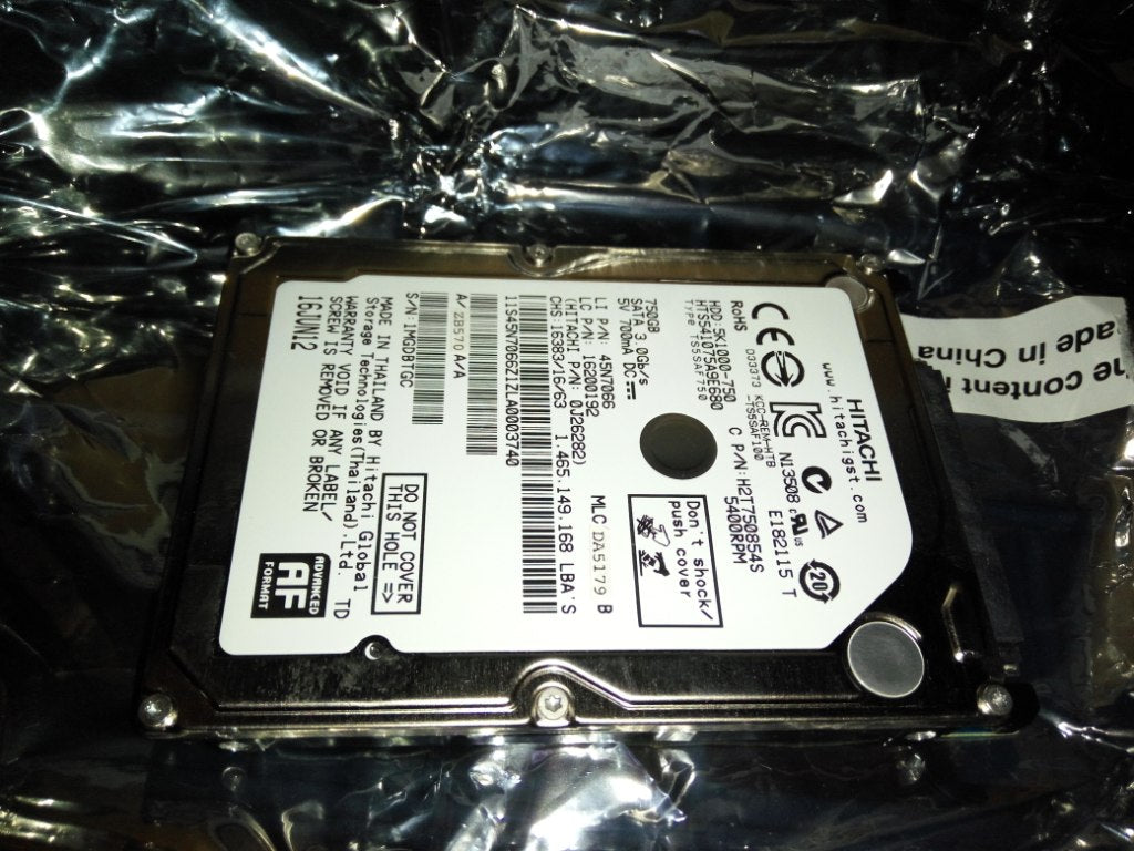 Lenovo 16200192 Hdd Hts541075A9E680 9.5 5.4K 7