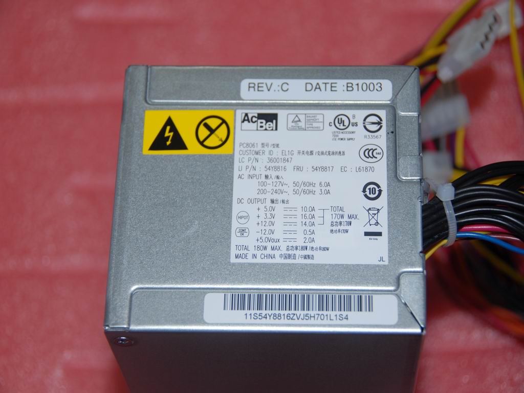 Lenovo 36001847 Power Supply Acbel Pc8061-El1G