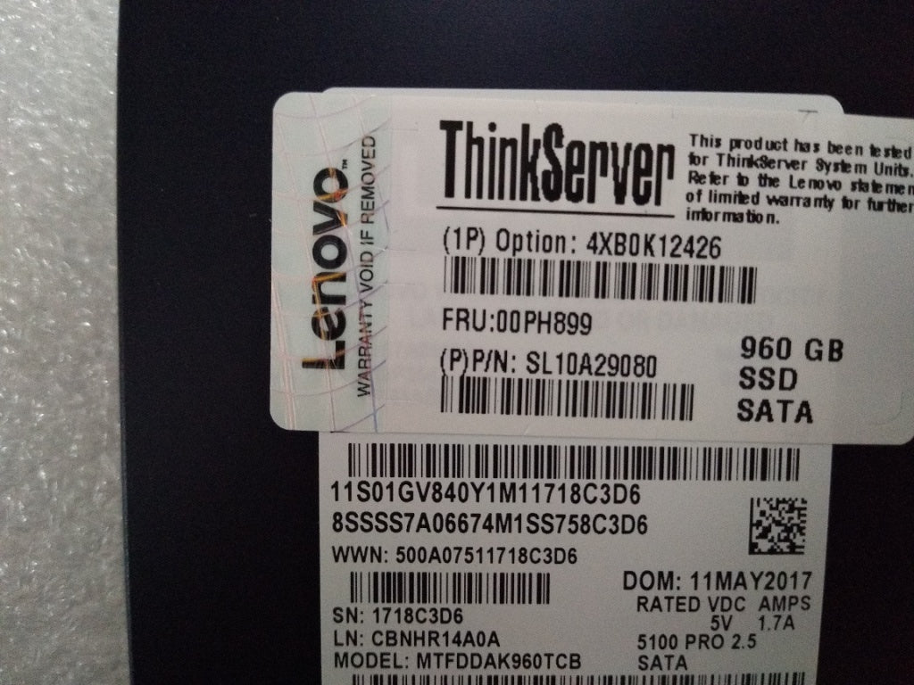 Lenovo Nhs 960Gb 6Gbps Sata 2.5-Inch - 00PH899