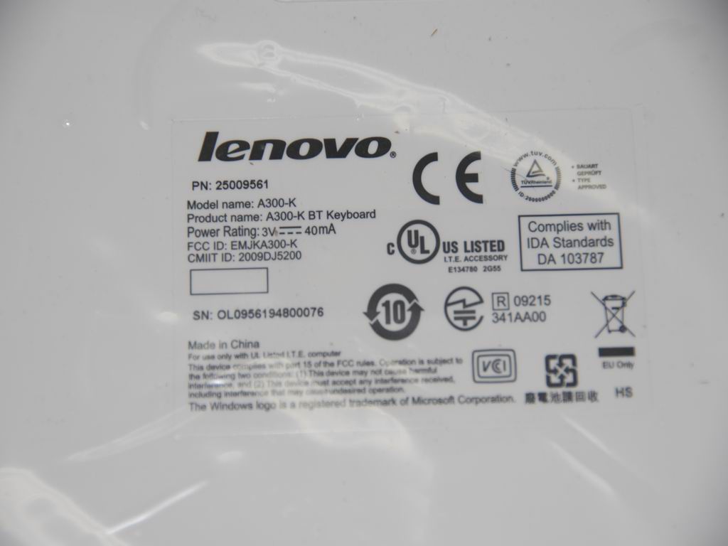 Lenovo 25009561 Kb A300-K Bluetooth (Us)