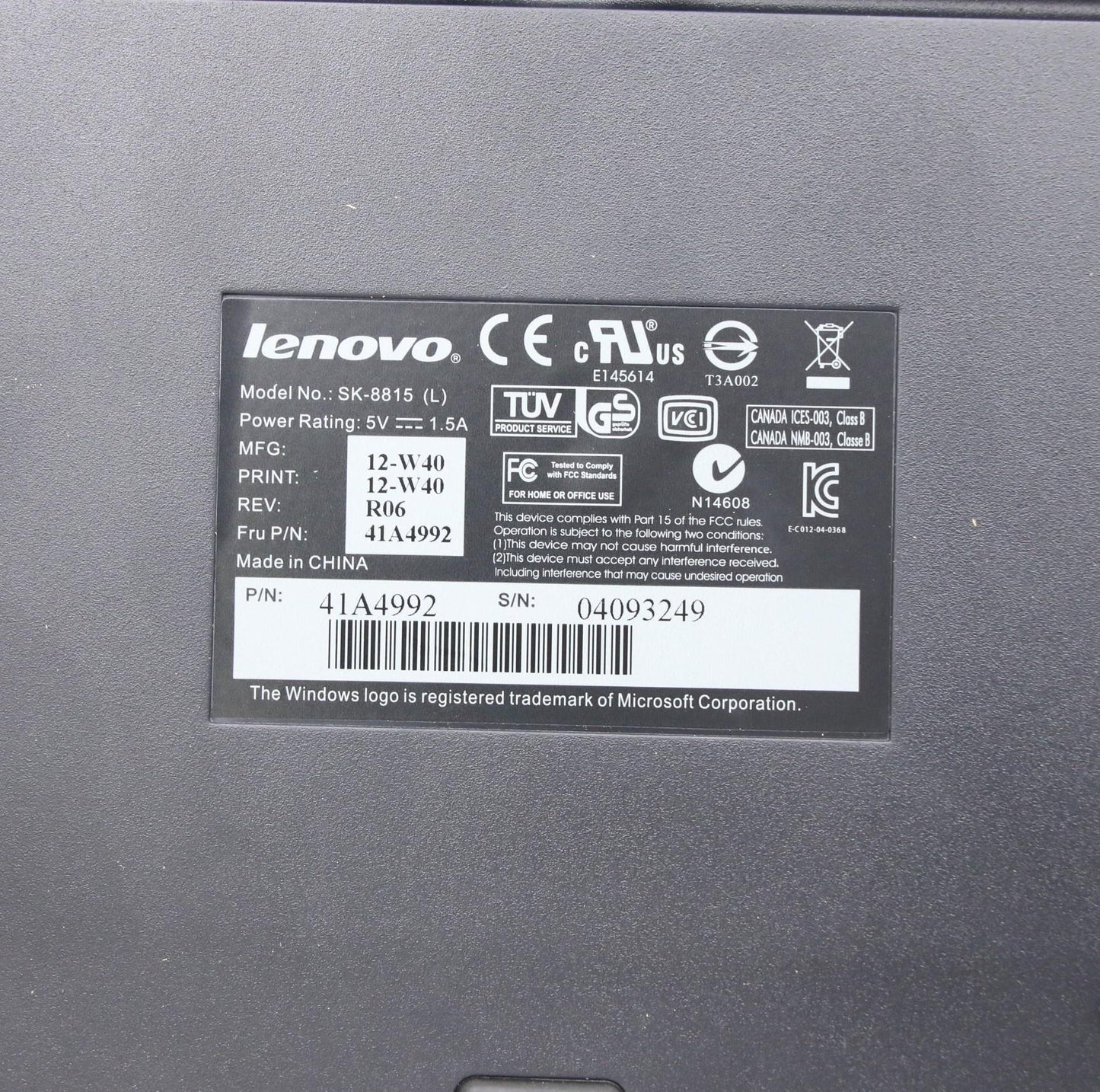 Lenovo Kb Keyboards External - 41A4992