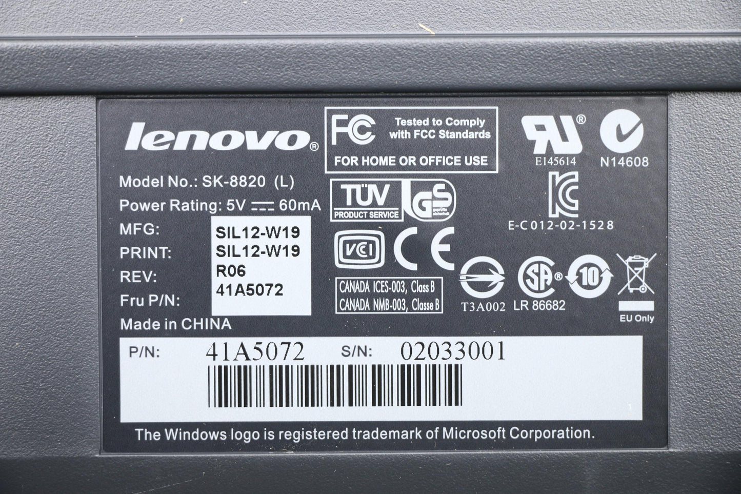 Lenovo Kb Keyboards External - 41A5072