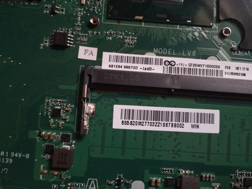 Lenovo Lv6A Mb(I7Cpu2.7G,Hsfo)Vol Pro - 5B20M27703