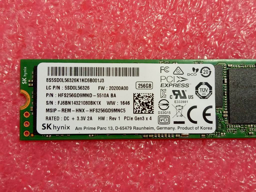 Lenovo 5SD0L56326 Hynix Hfs256Gd9Mnd-5510A 256G