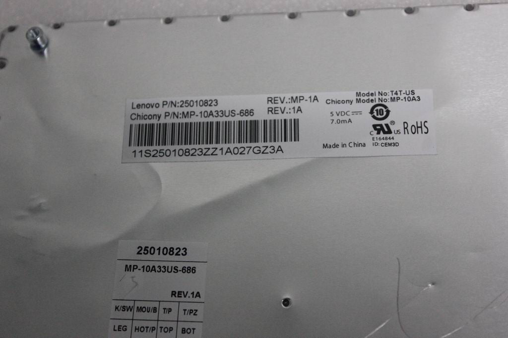 Lenovo Keyboard Ccy T4T Us 102Key Blk - 25010823